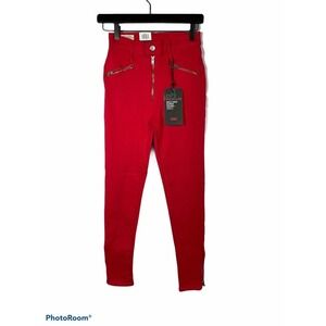 Levi's Women's Size 25 Mile High Rise Super Skinny Ankle Zipper Jeans Red Big E